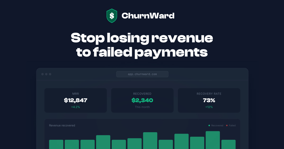 ChurnWard: Dunning & Failed Payment Recovery for SaaS