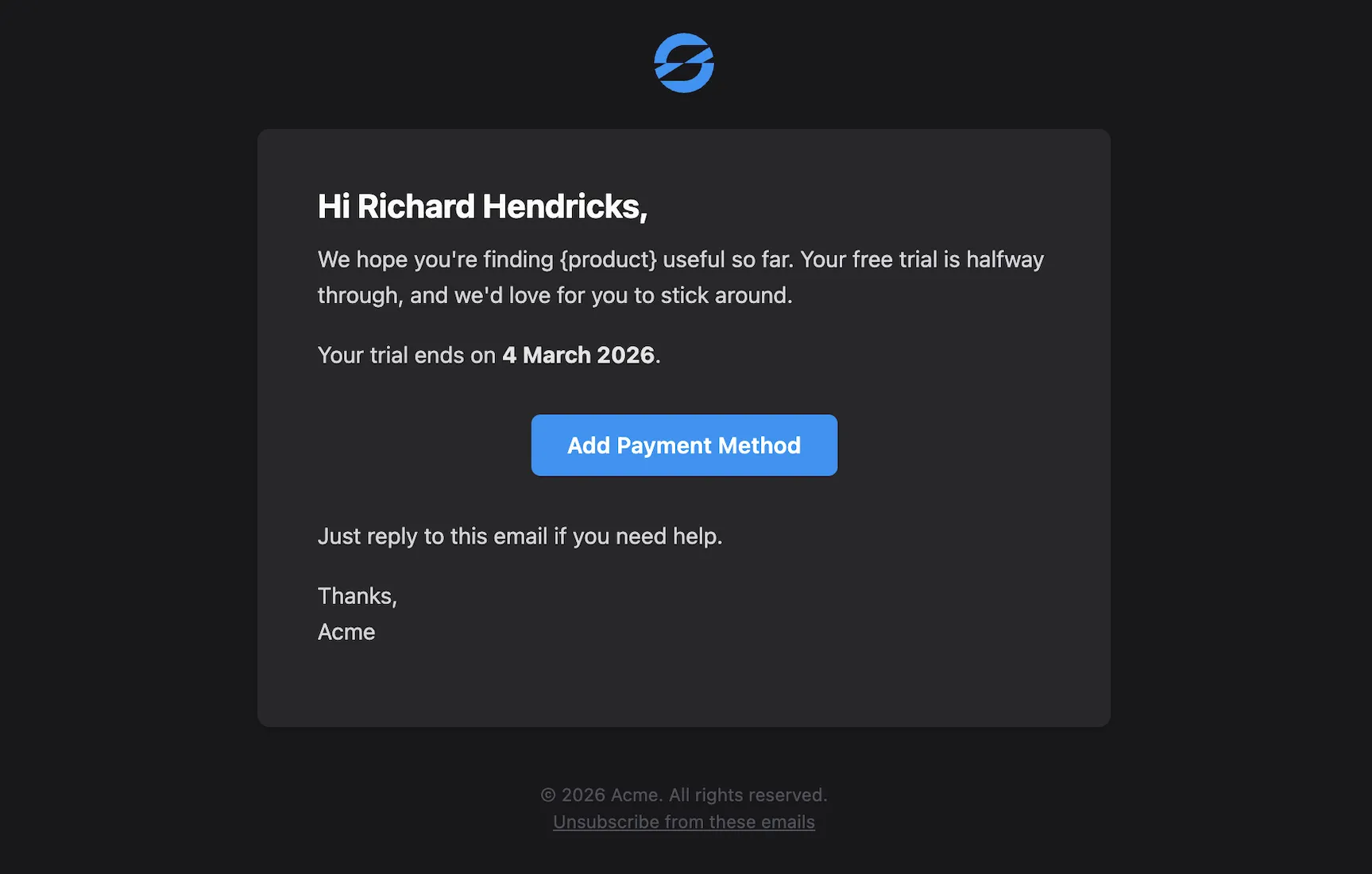 Trial conversion demo